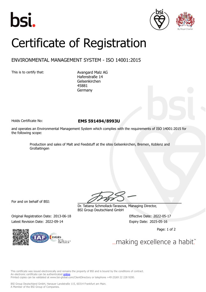 Certificate 14001